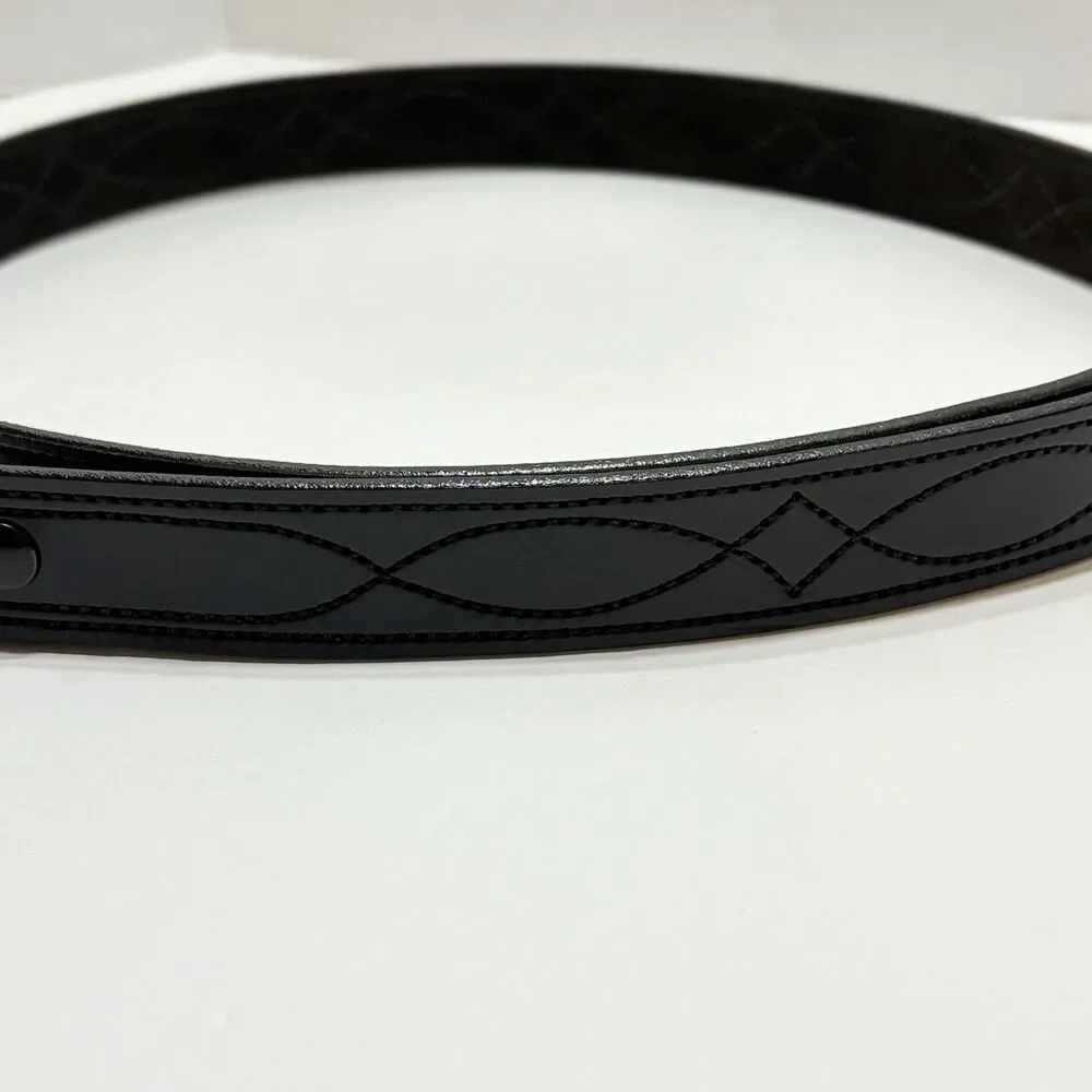 Desantis Fancy Stitched Lined Belt Leather 1.5 Inch Wide Model B27, 38